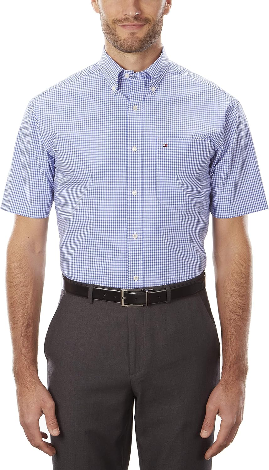 Tommy Hilfiger Men's Short Sleeve Button-Down Shirt - Amazon Exclusive